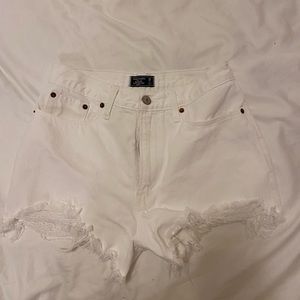 White A&F jean shorts
